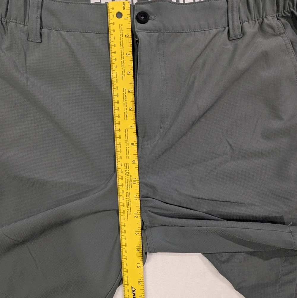 Eddie Bauer Flex Waist Tech Shorts | Sage Green Gray Performance Hiking Mens XL‎